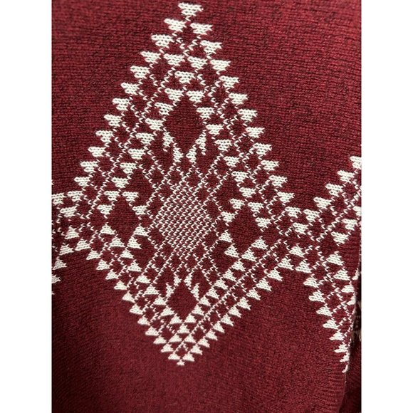 AZ Cape Poncho With Sleeves Red With Boho Aztec Design - Picture 3 of 11